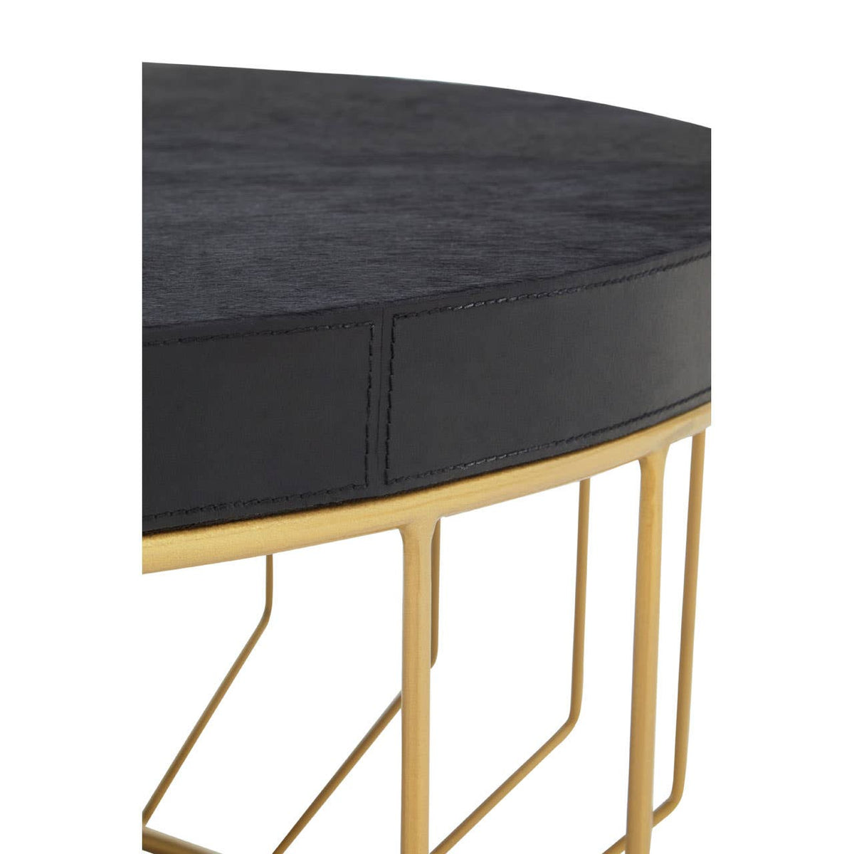 Vienna Hair On Leather Round Coffee Table 