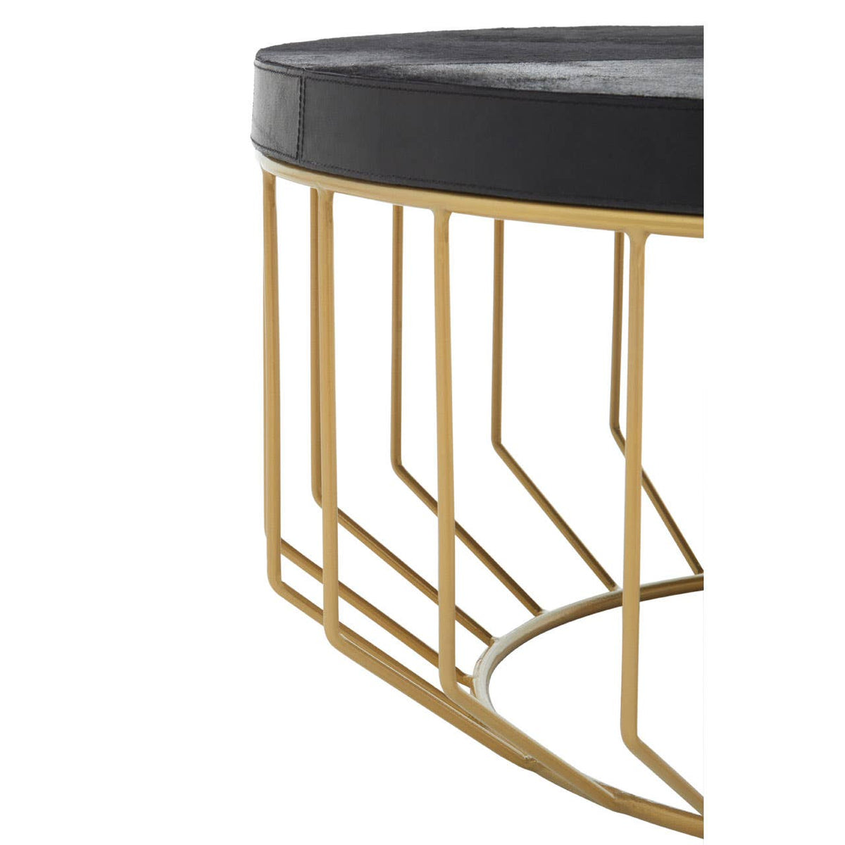 Vienna Hair On Leather Round Coffee Table 