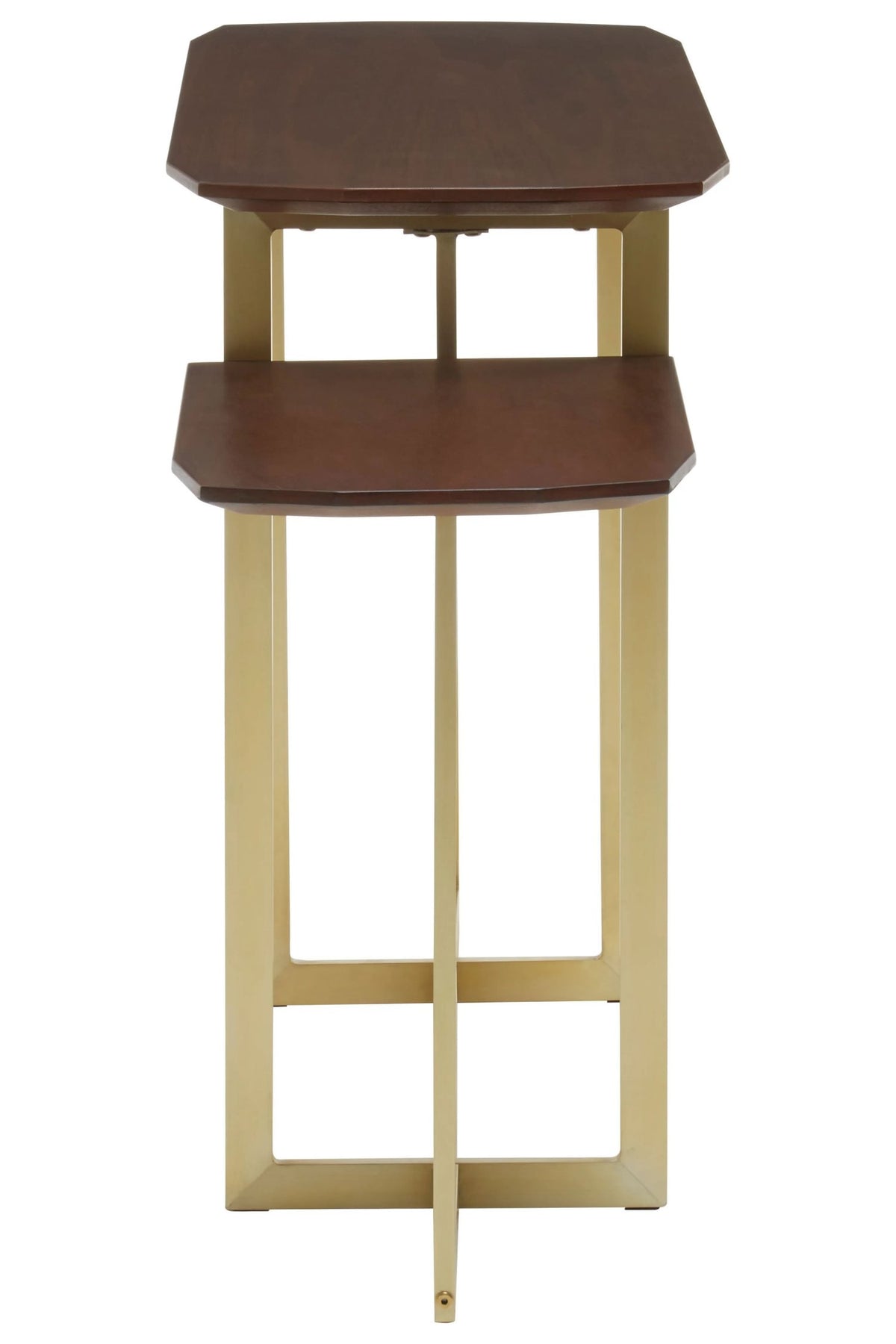 Regent 3 Tier Wooden Console Table with Gold Frame