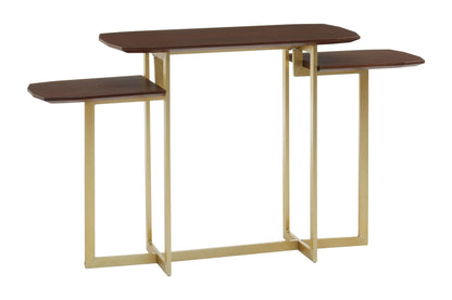 Regent 3 Tier Wooden Console Table with Gold Frame