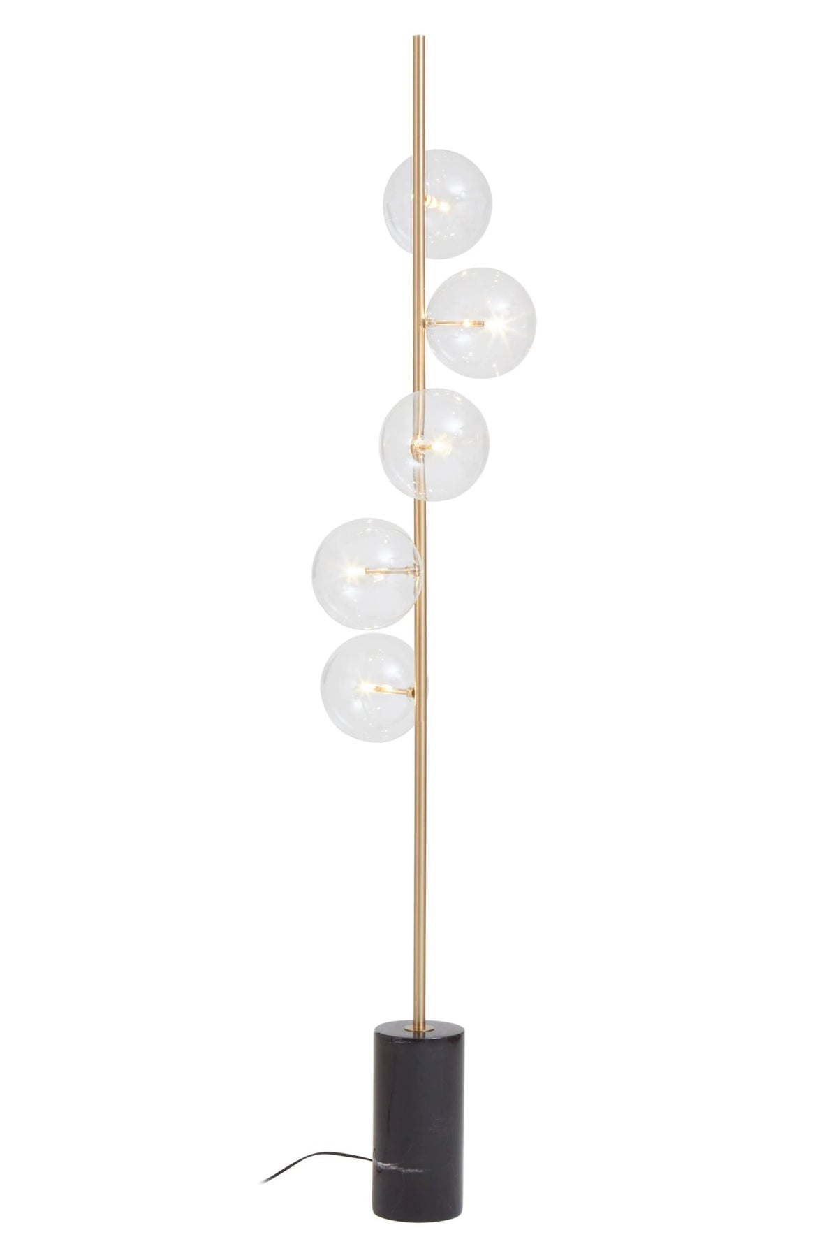 Cambridge Marble and 5 Bulb Floor Lamp #colour_black-brass
