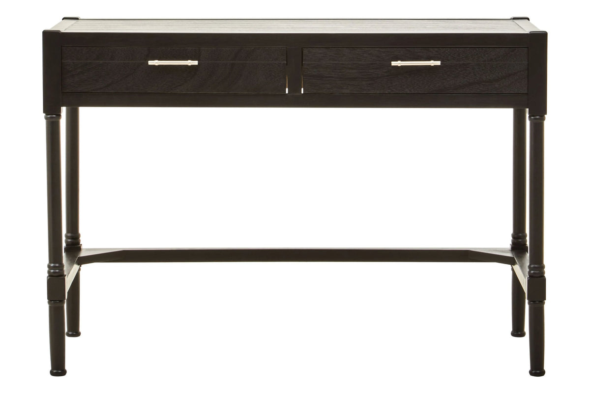 Savoy Two Drawer Wooden Desk #colour_black