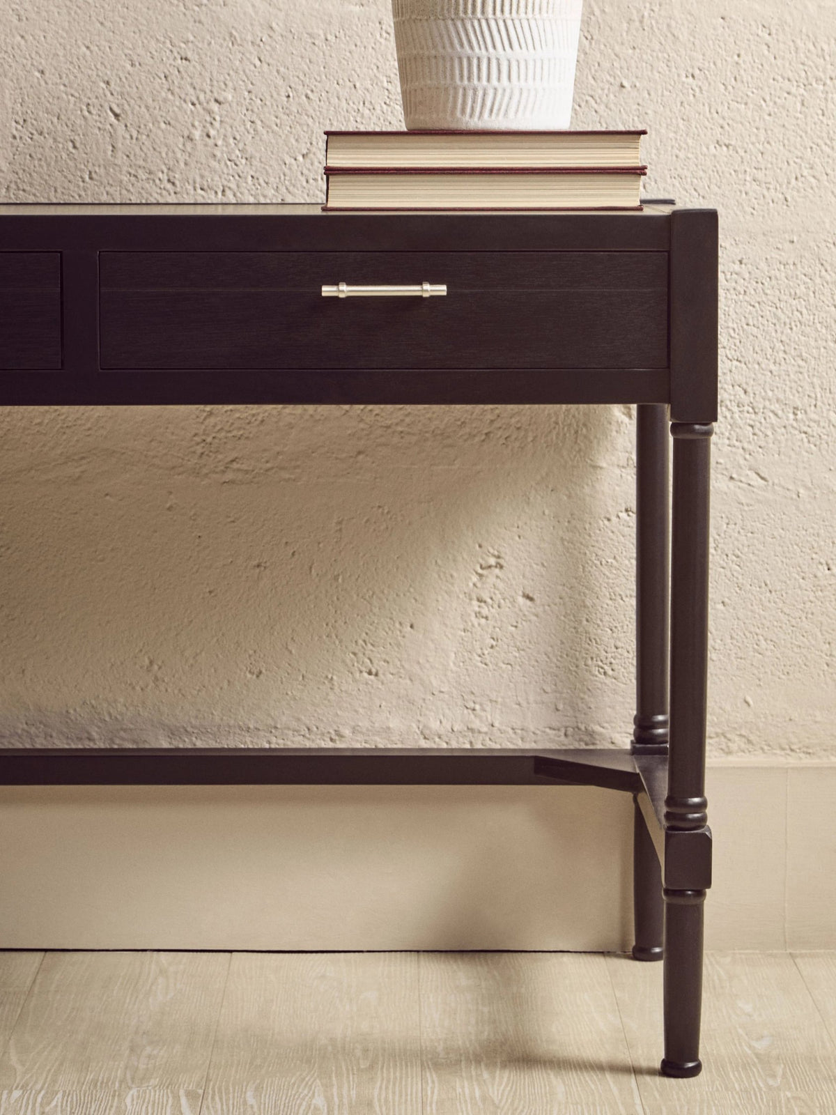 Savoy Two Drawer Wooden Desk #colour_black