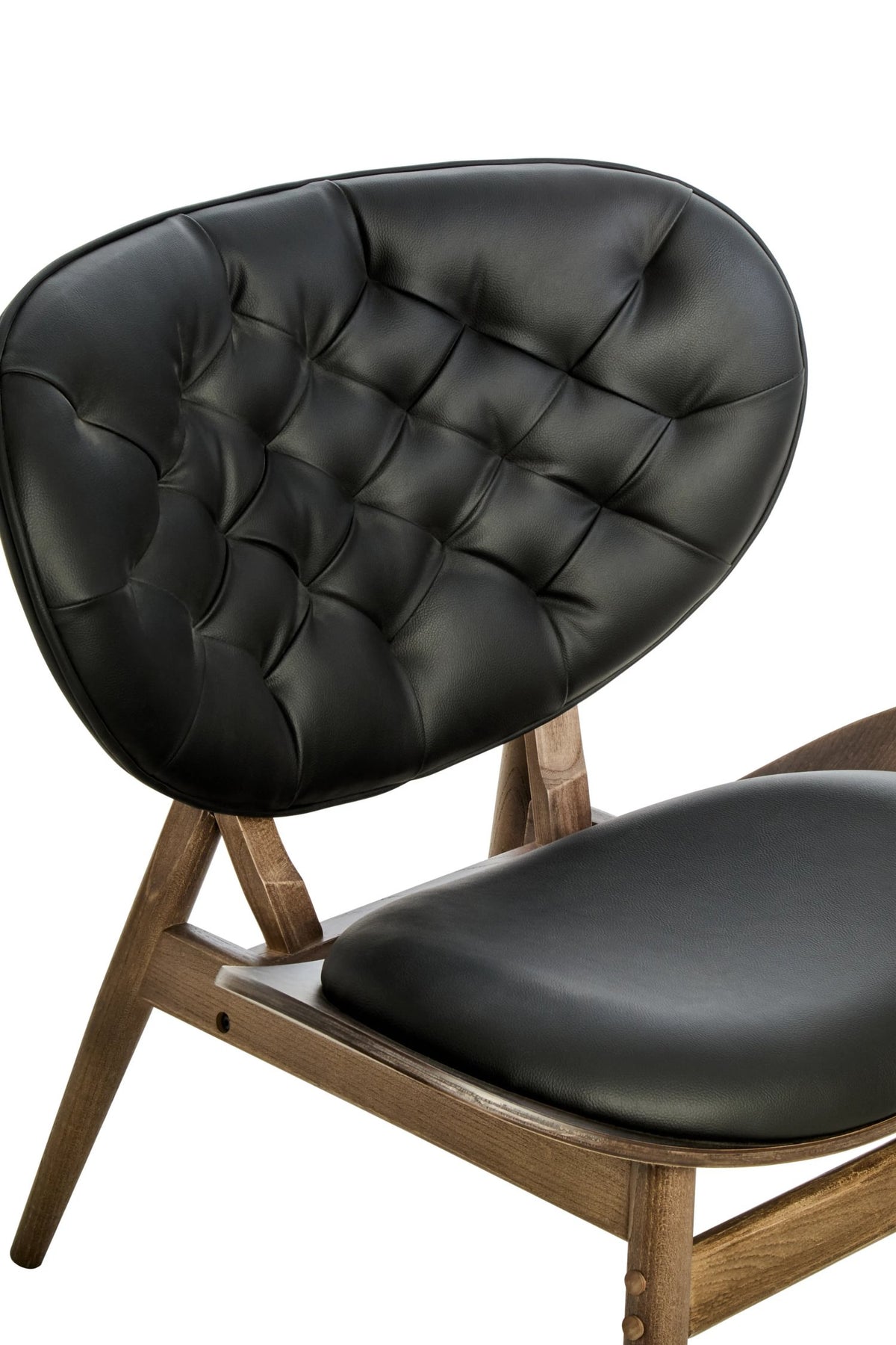 Harrogate Chair with Elm Wood Frame #colour_black-leather-effect