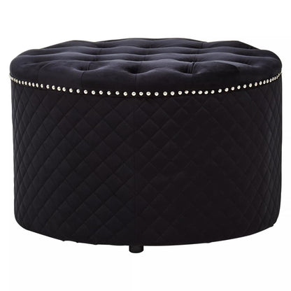Windsor Round Velvet Ottoman 