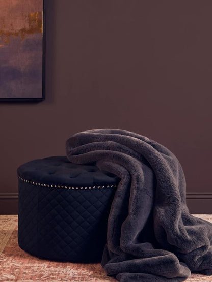 Windsor Round Velvet Ottoman 