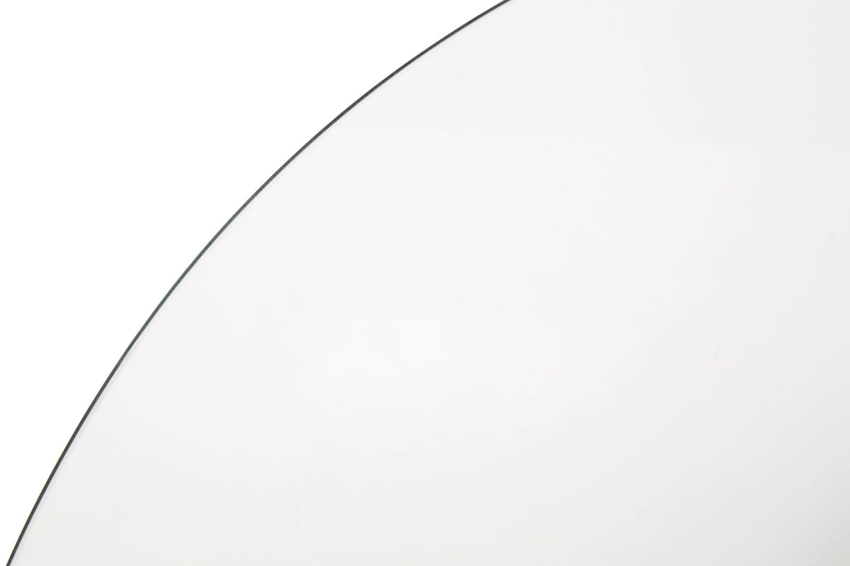Halifax Round Glass Dining Table with Silver Finish Legs