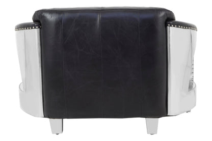 Verona 2 Seat Black Leather Sofa