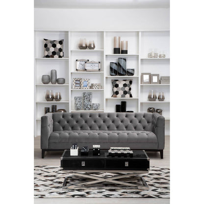 Vienna Black Hair On Leather Coffee Table with Metal Frame 