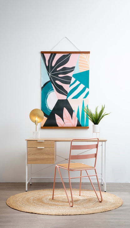 Penzance Natural Oak Veneer Desk With Drawers