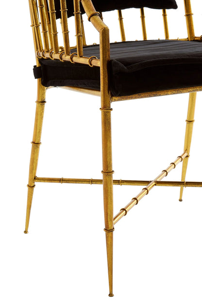 Balmoral Gold Bamboo Design Frame Accent Armchair