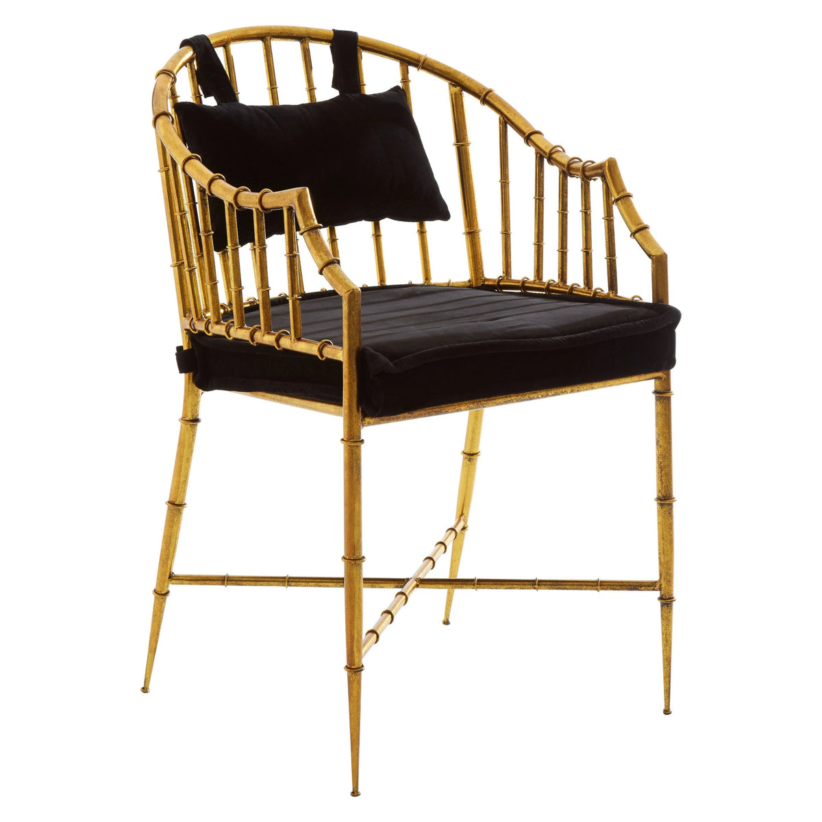 Balmoral Gold Bamboo Design Frame Accent Armchair