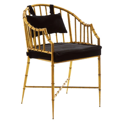 Balmoral Gold Bamboo Design Frame Accent Armchair
