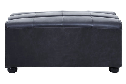 Bath Antique Black Leather Modular Ottoman