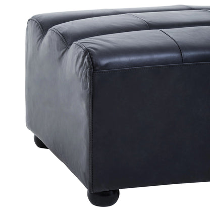 Bath Antique Black Leather Modular Ottoman