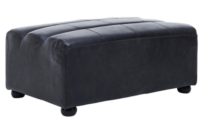 Bath Antique Black Leather Modular Ottoman