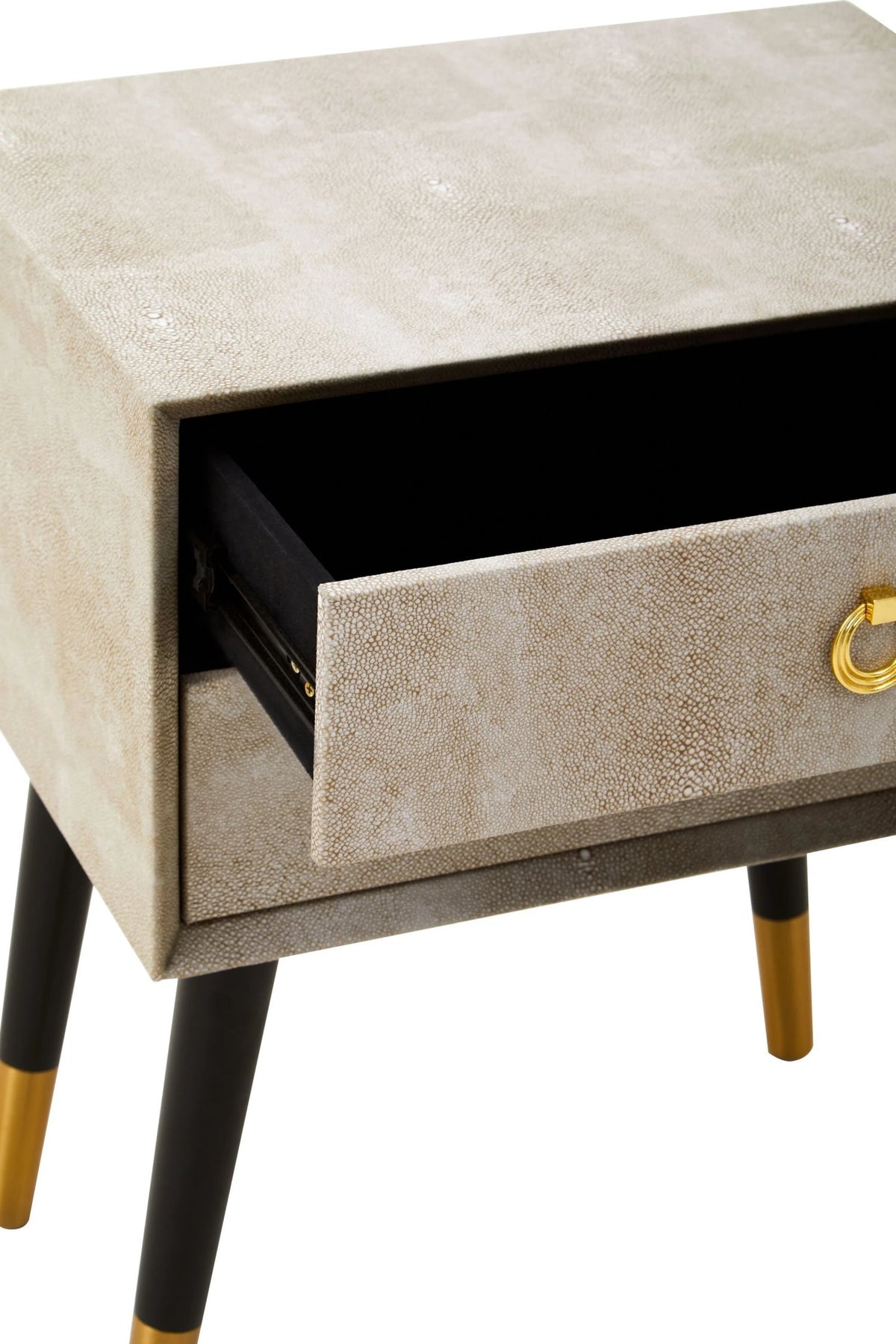 Portofino 2 Drawer Shagreen Effect Side Table