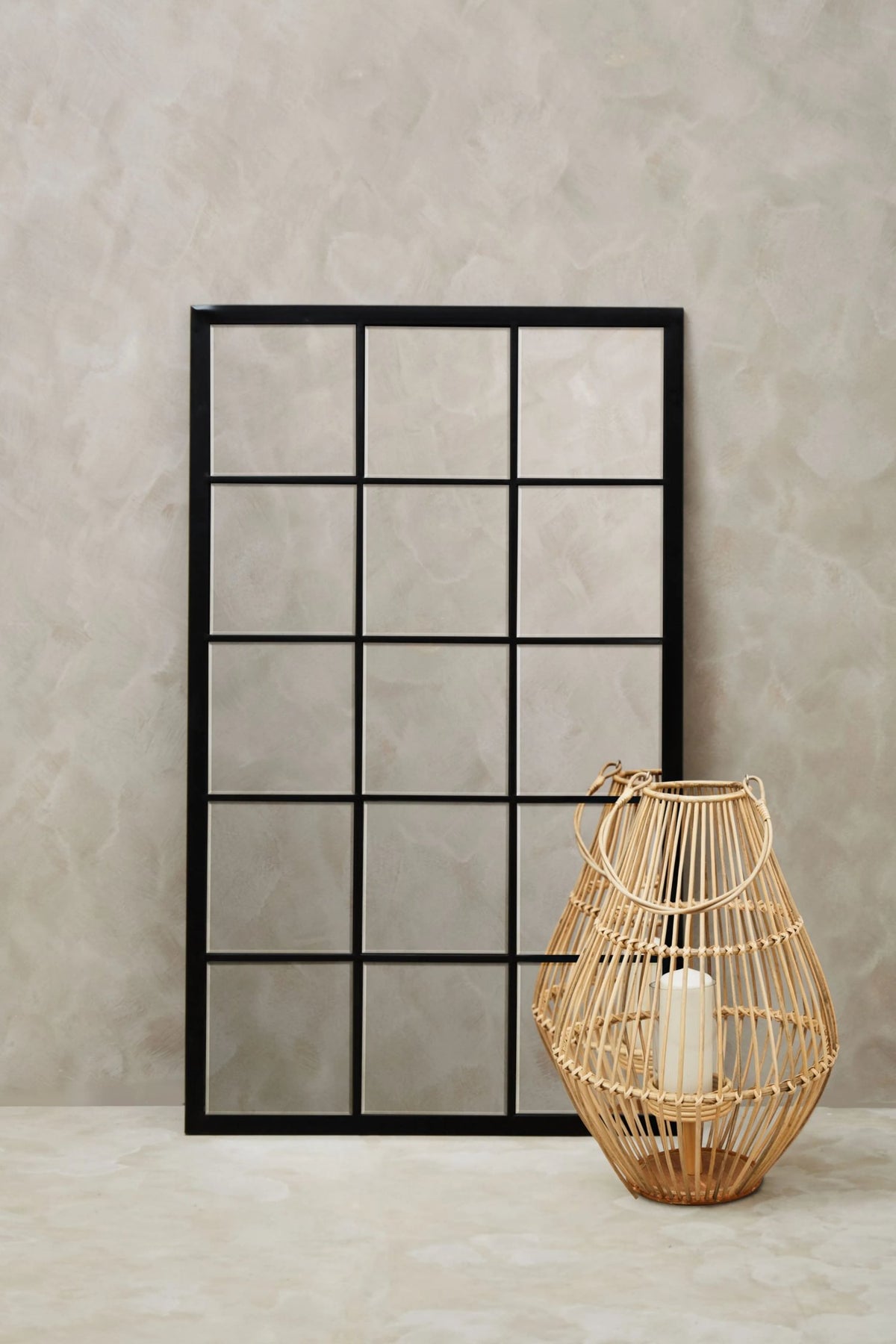 Hayle Black Grid Full Length Large Wall Mirror