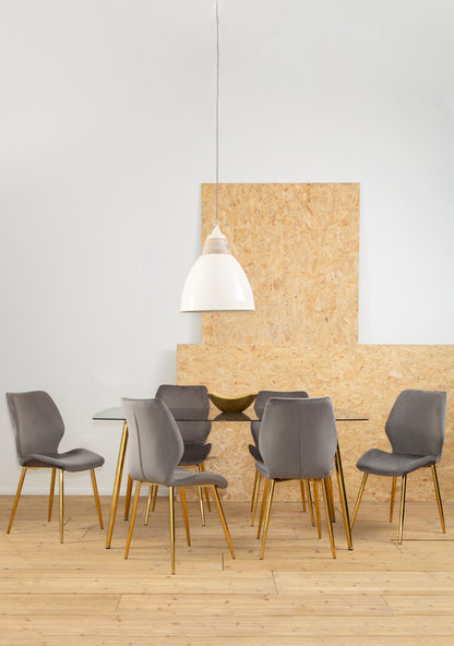 Laguna Smoked Glass Dining Table with 6 Chairs Set