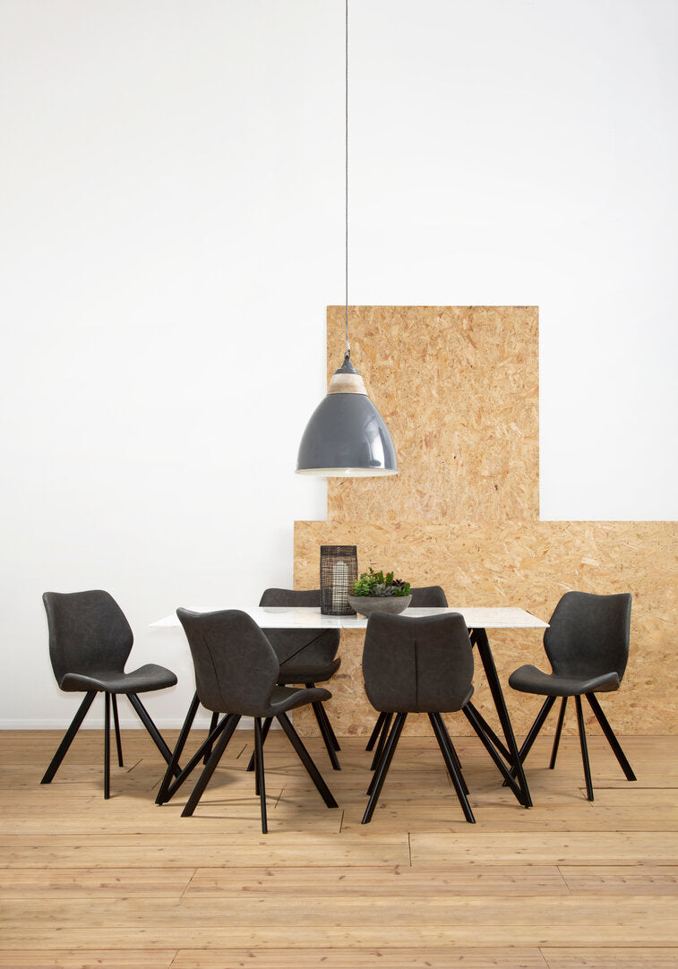 Cordoba Marble Effect Dining Table with 6 Chairs Set