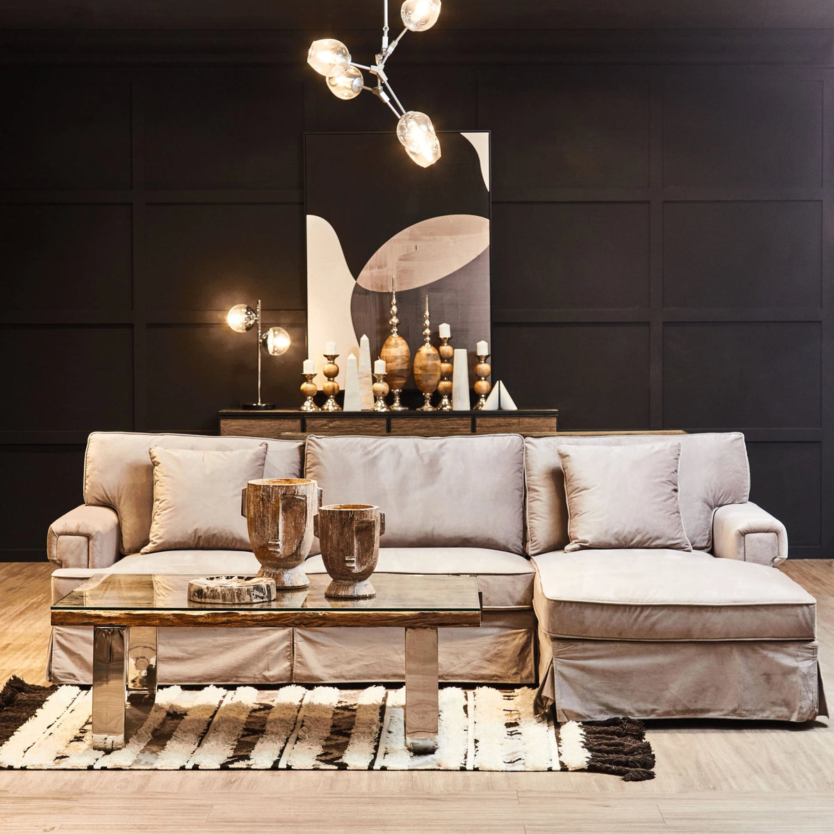Cambridge Silver Finish Adjustable 5 Arm Statement Pendant Light