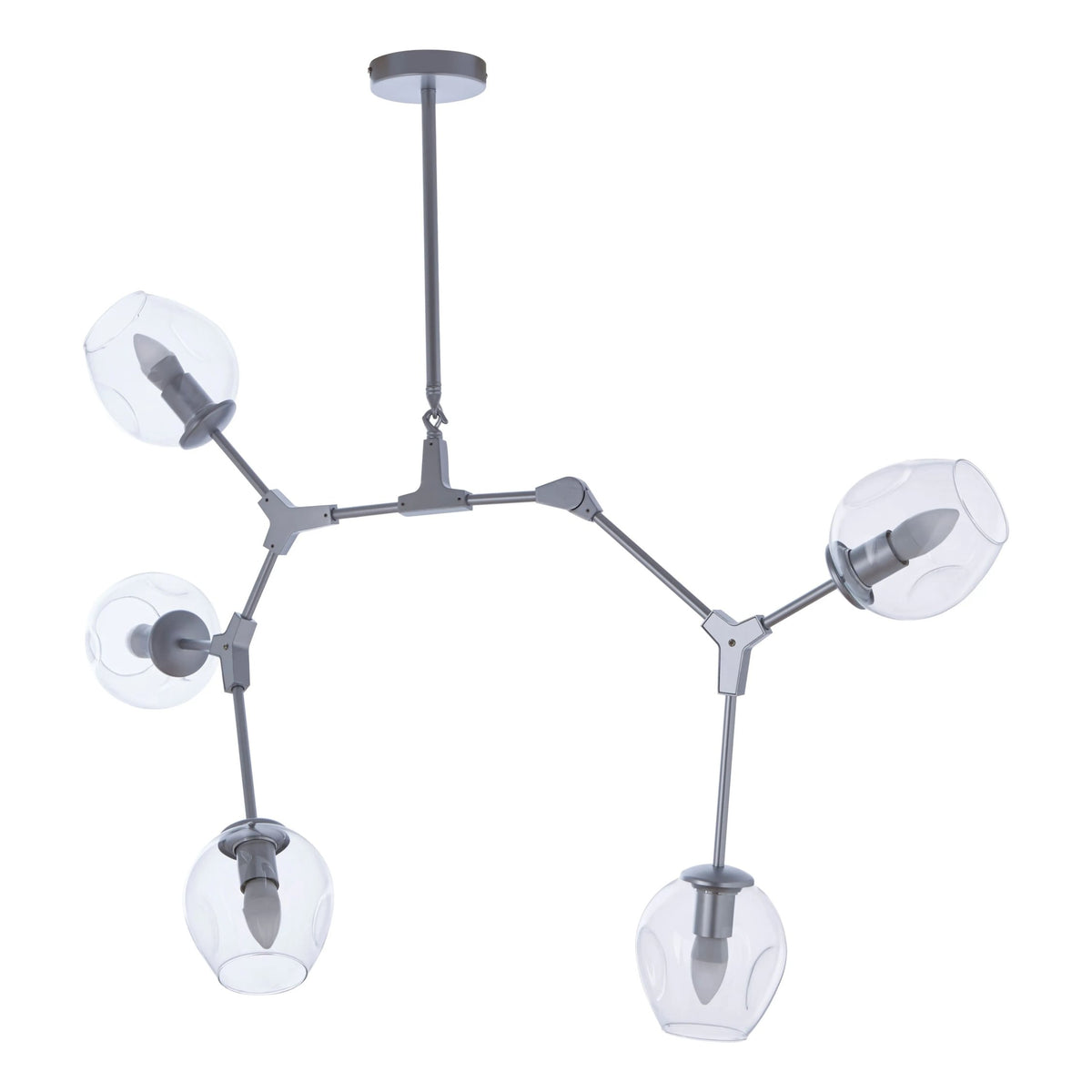Cambridge Silver Finish Adjustable 5 Arm Statement Pendant Light