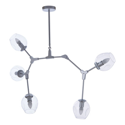 Cambridge Silver Finish Adjustable 5 Arm Statement Pendant Light