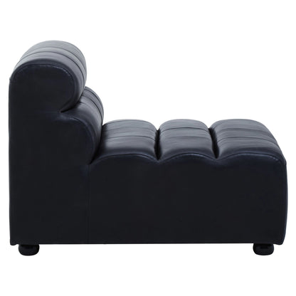 Bath Antique Black Leather Armless Modular Sofa Chair