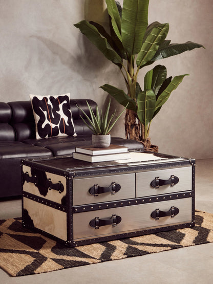 Bath Antique Black Leather Armless Modular Sofa Chair