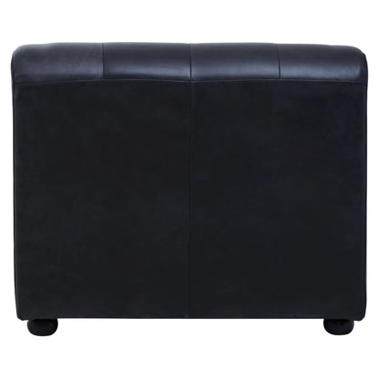 Bath Antique Black Leather Armless Modular Sofa Chair