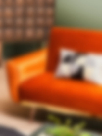 York Burnt Orange Velvet Sofa Bed