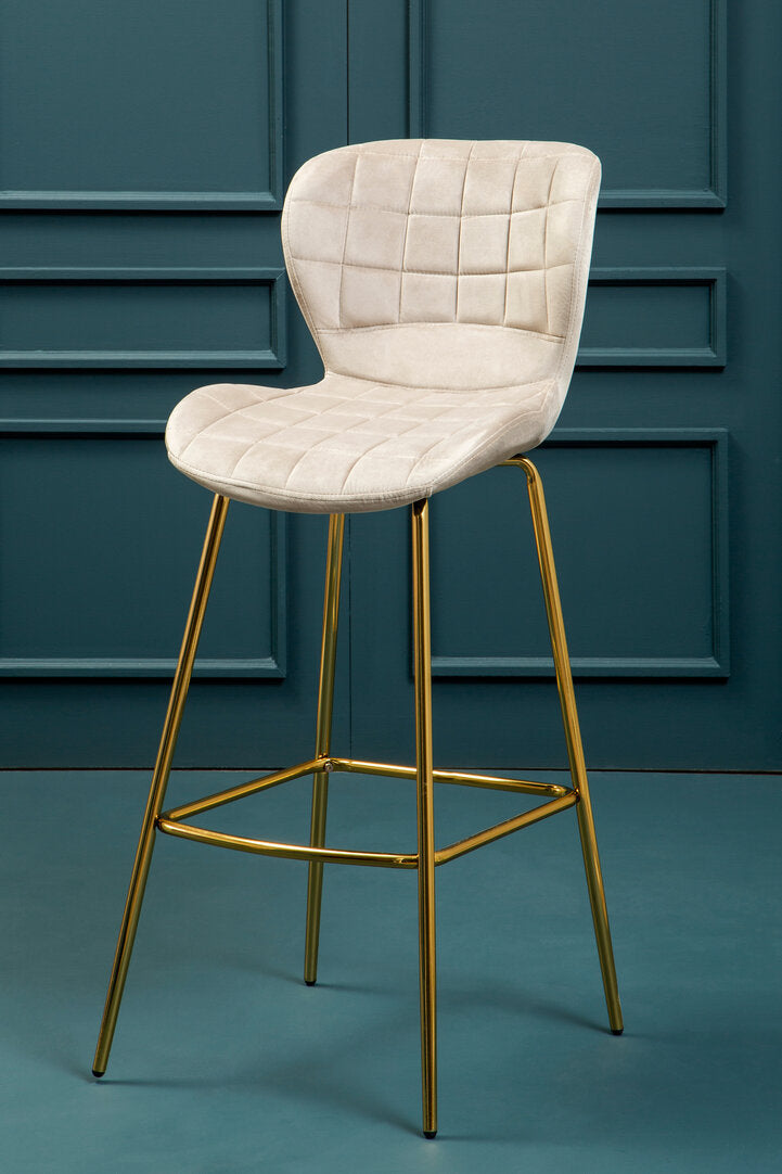 Amalfi Mink Velvet Bar Chair