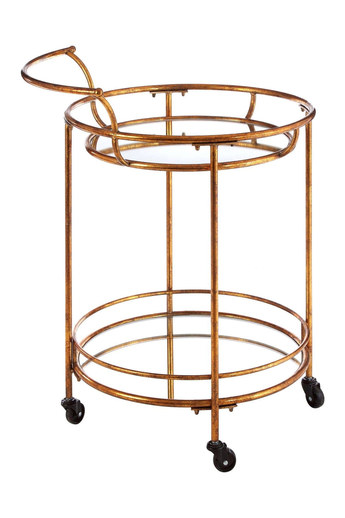Ampthill 2 Tier Gold Finish Drinks Trolley