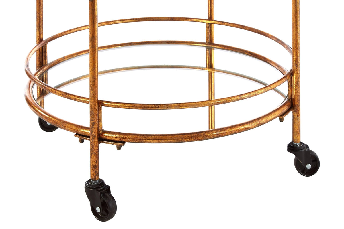 Ampthill 2 Tier Gold Finish Drinks Trolley