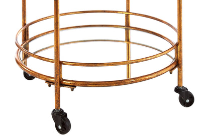 Ampthill 2 Tier Gold Finish Drinks Trolley