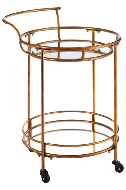 Ampthill 2 Tier Gold Finish Drinks Trolley