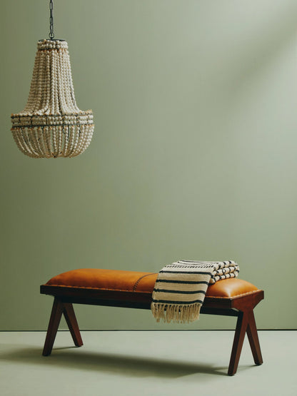 Carlton Tan Leather Bench
