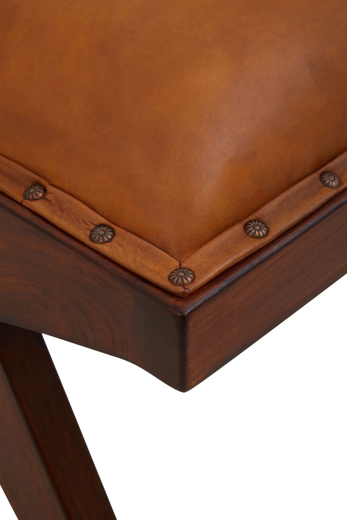 Carlton Tan Leather Bench