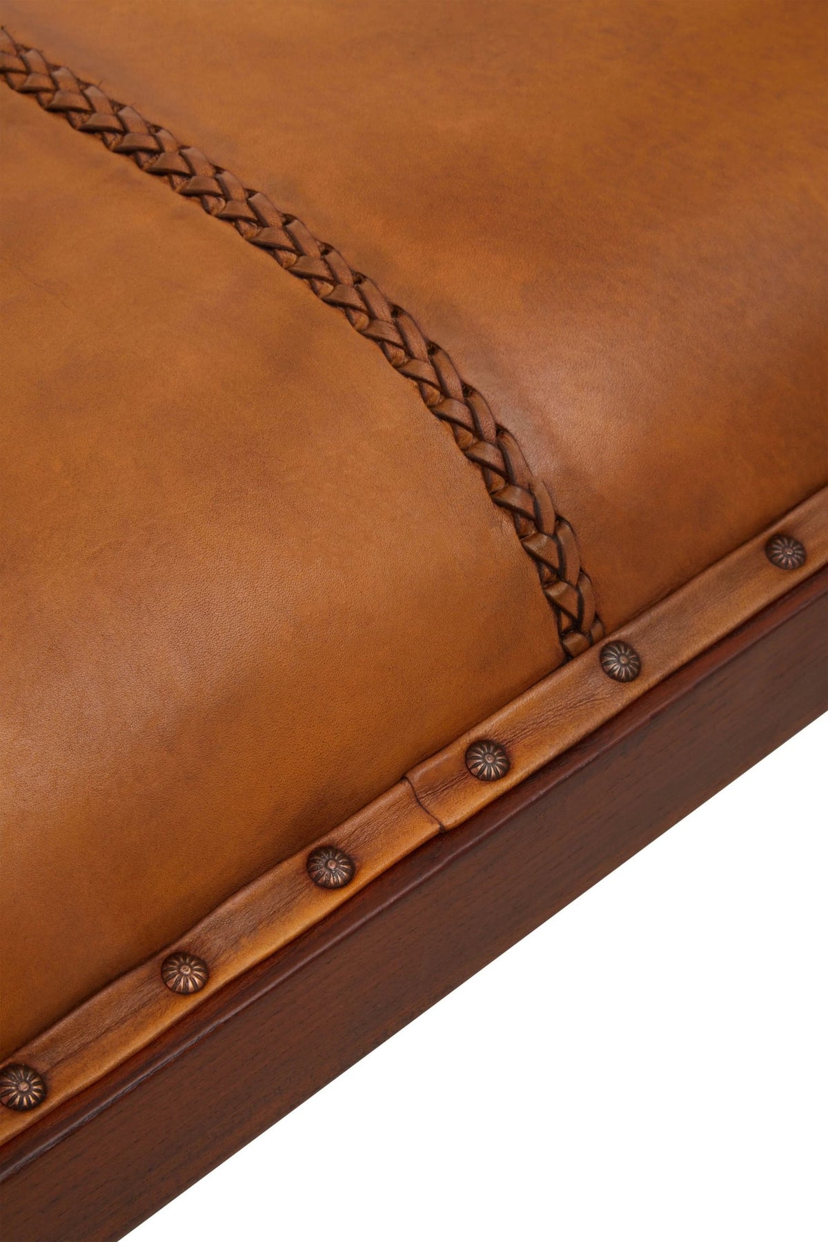 Carlton Tan Leather Bench