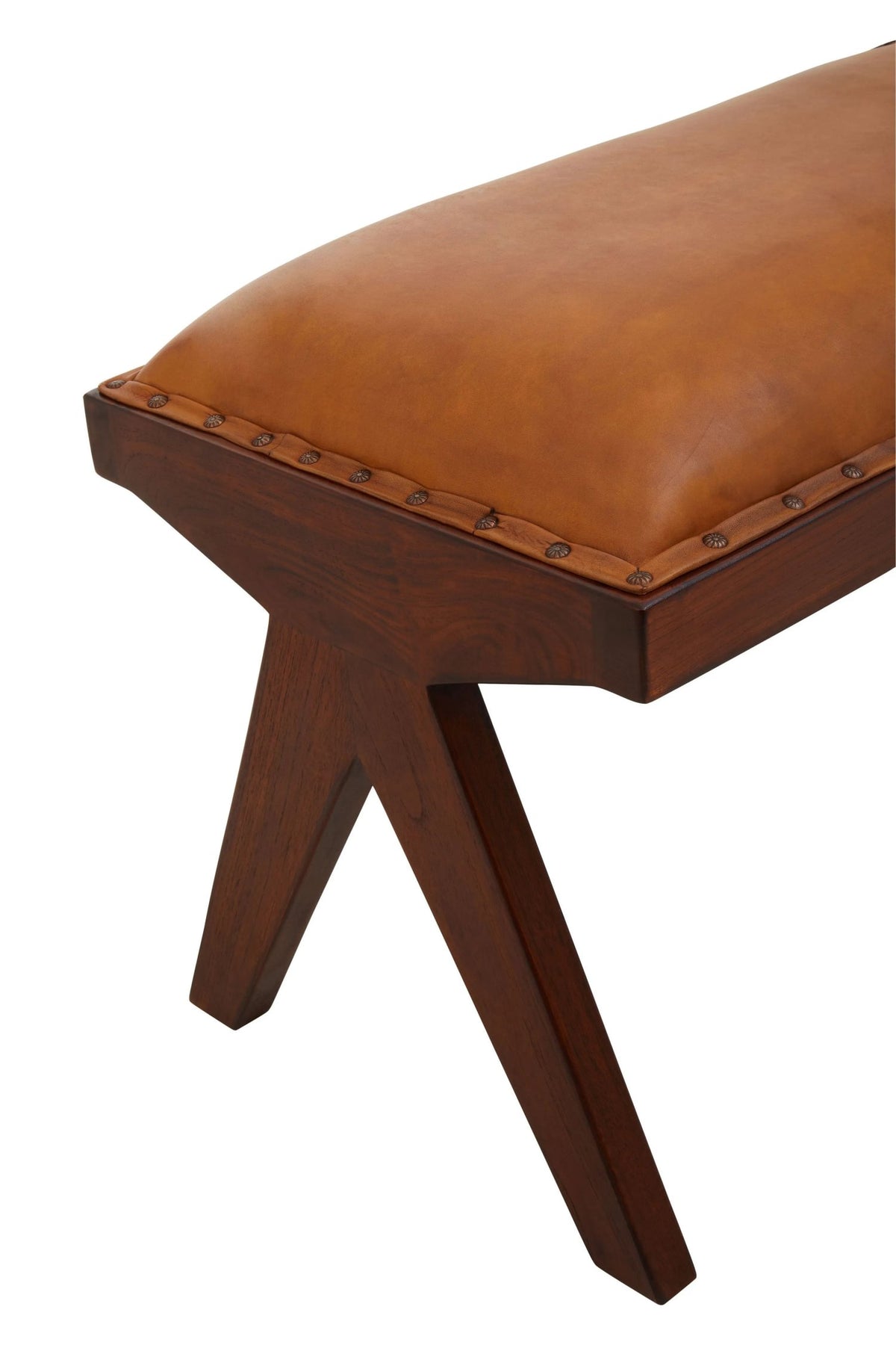 Carlton Tan Leather Bench