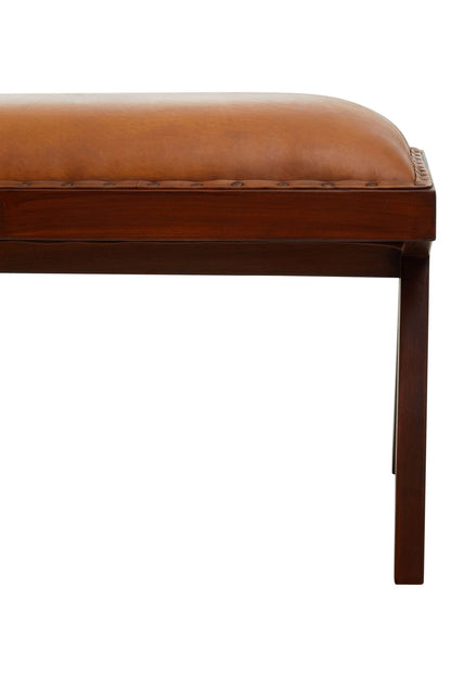 Carlton Tan Leather Bench
