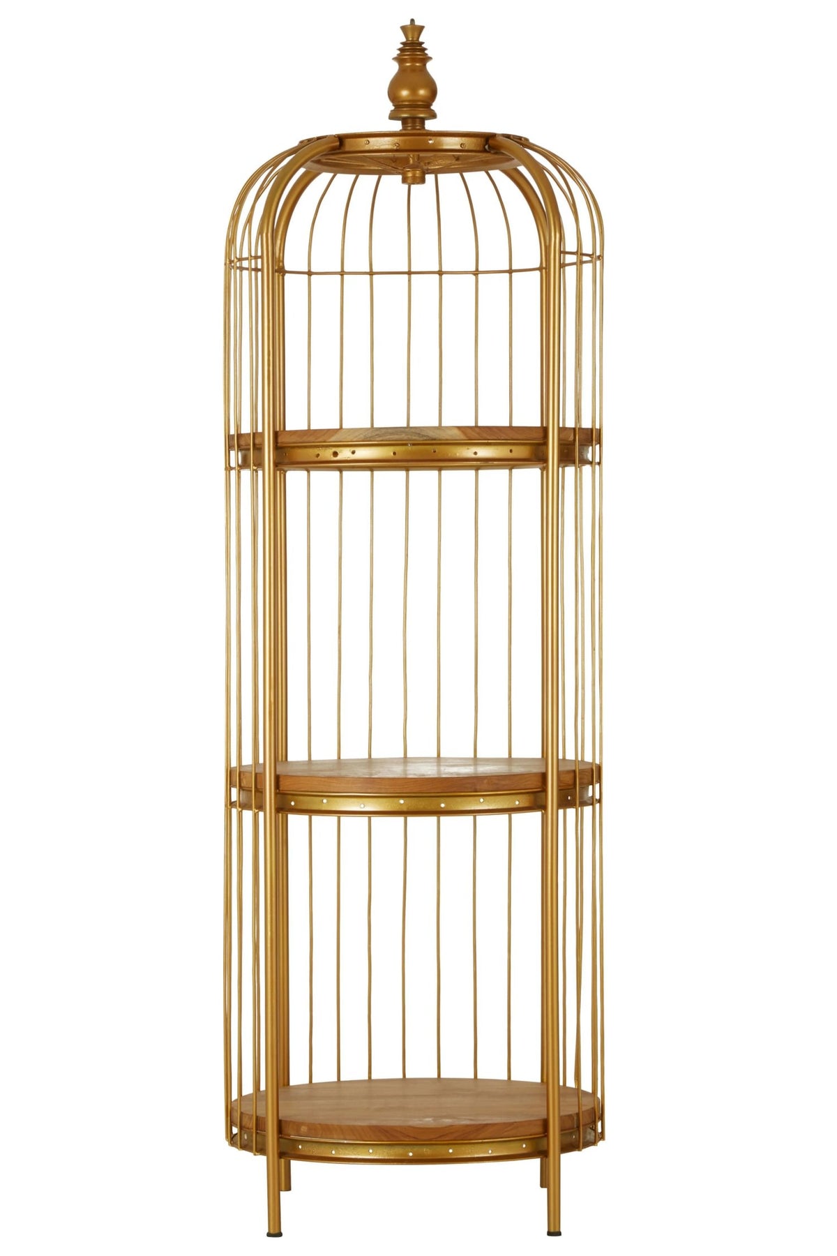 Lyndhurst 3 Tier Birdcage Medium Shelf Unit #colour_gold