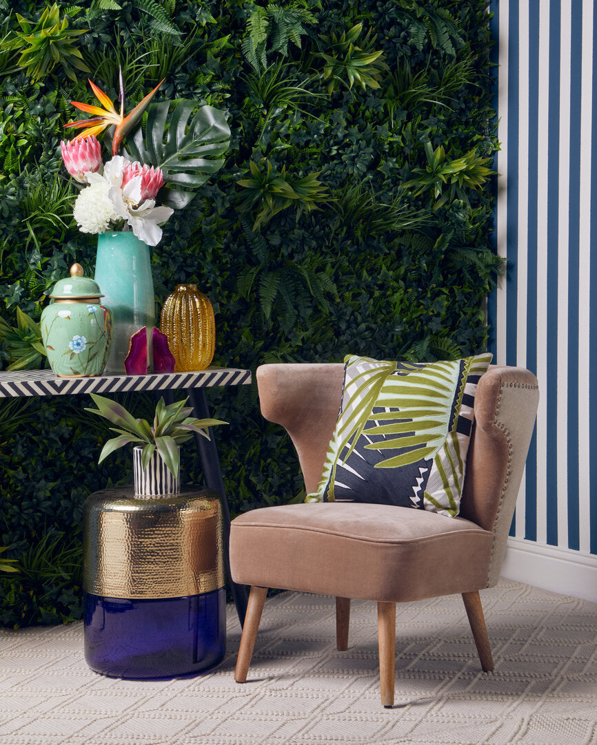 Granada Mink Velvet and Natural Linen Chair