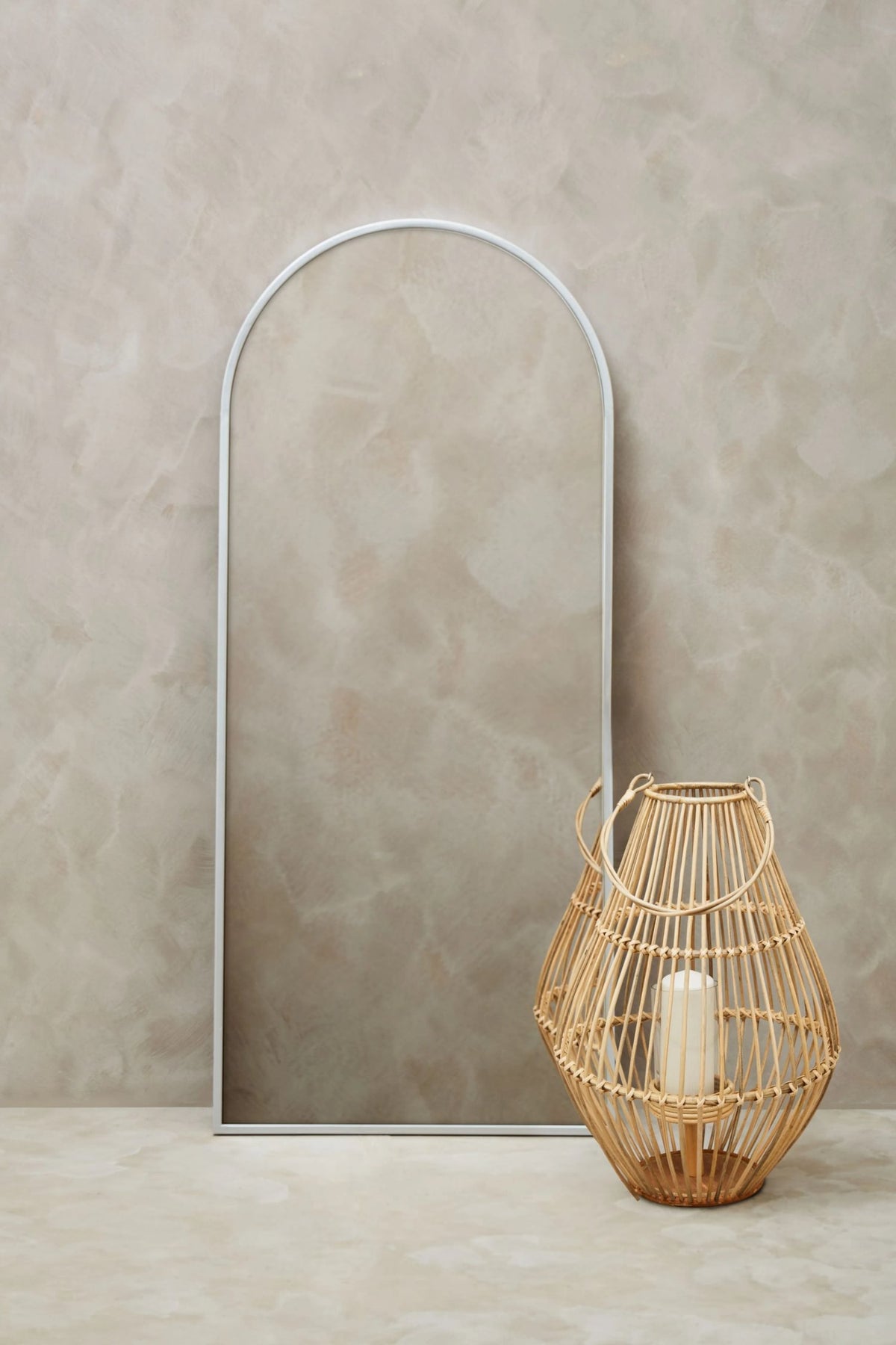 Hayle Silver Finish Arched Full Length Wall Mirror