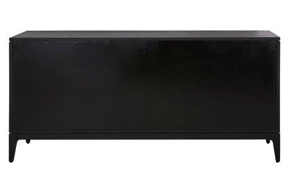 Kensington Black and Natural Oak Wood 4 Door Sideboard