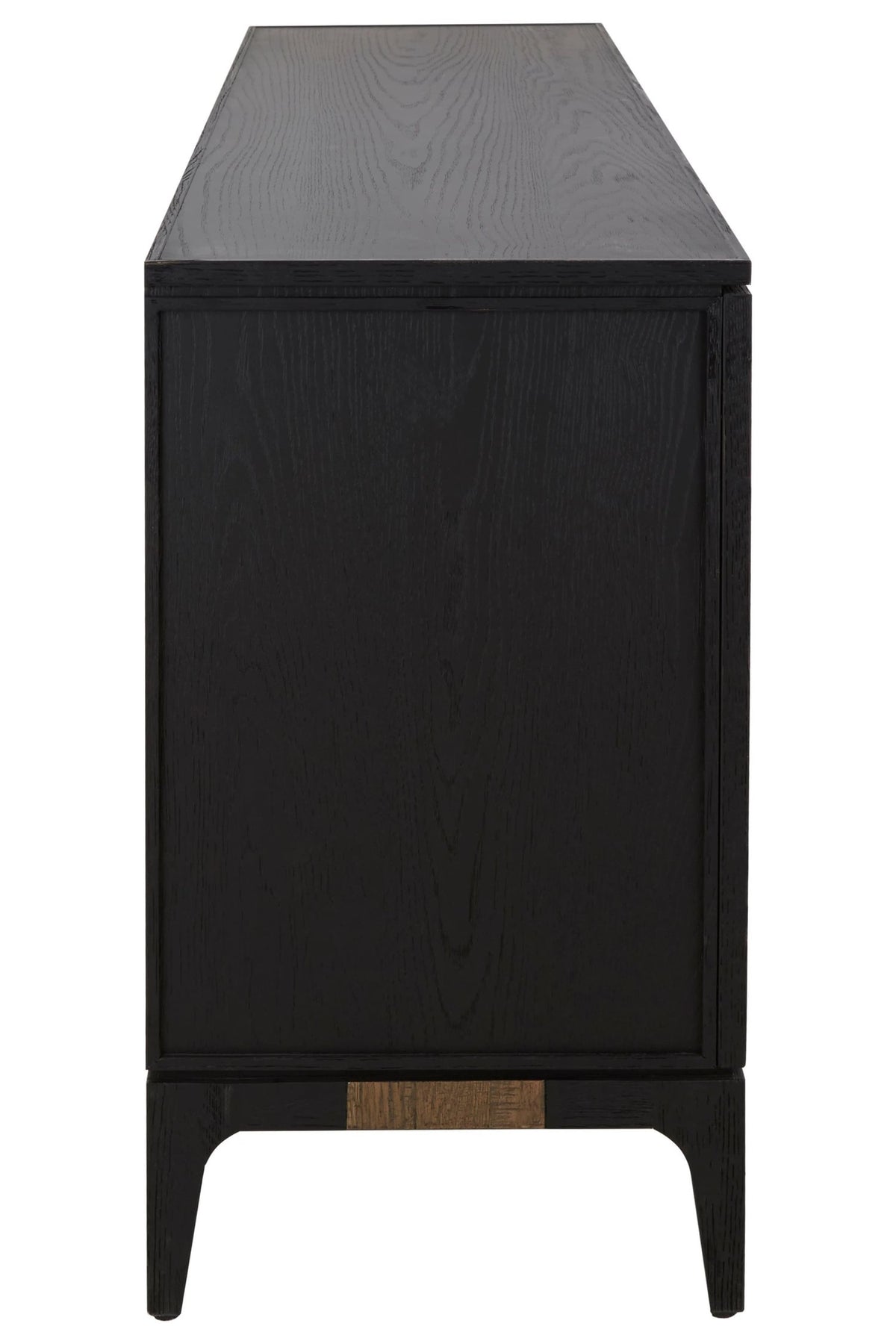 Kensington Black and Natural Oak Wood 4 Door Sideboard