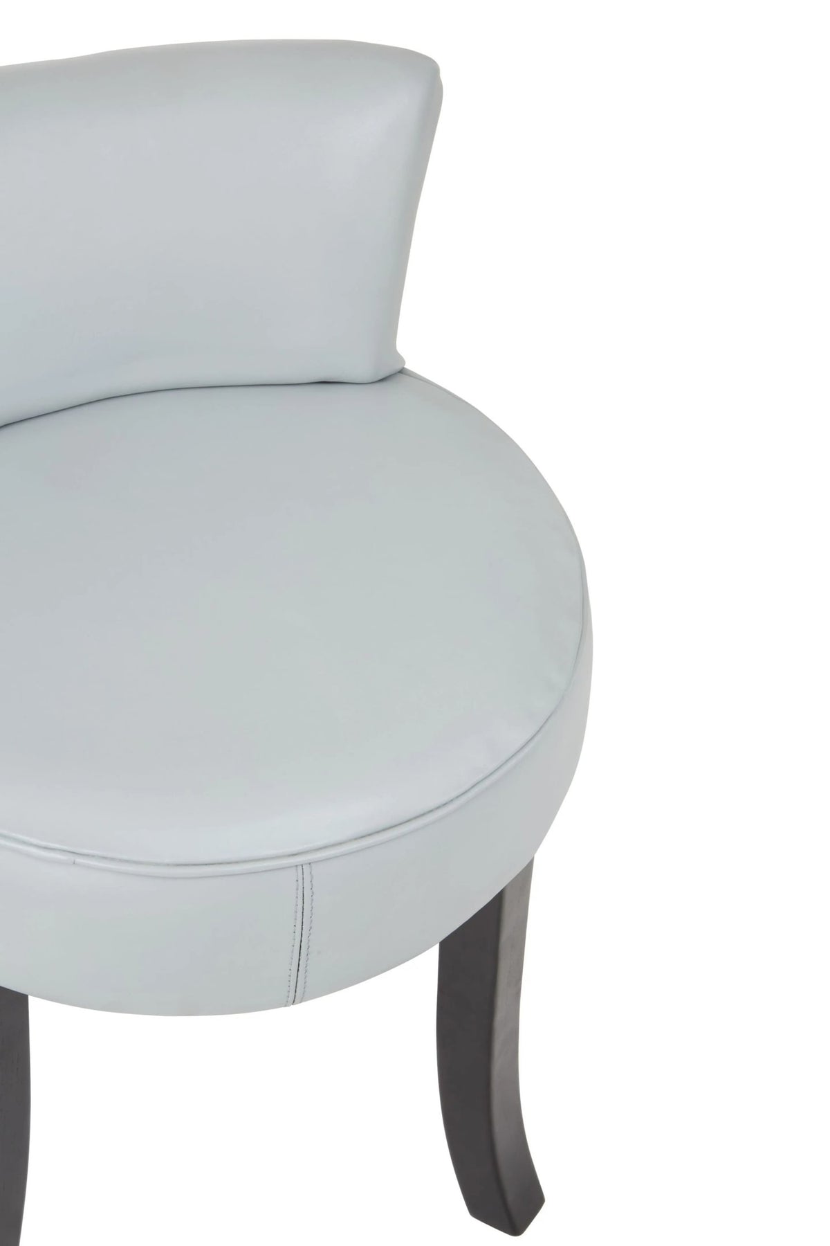 Seville Grey Leather Round Chair with Black Wooden Legs