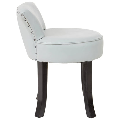 Seville Grey Leather Round Chair with Black Wooden Legs