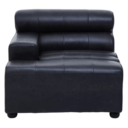 Bath Antique Black Modular Leather Sofa (left-hand)