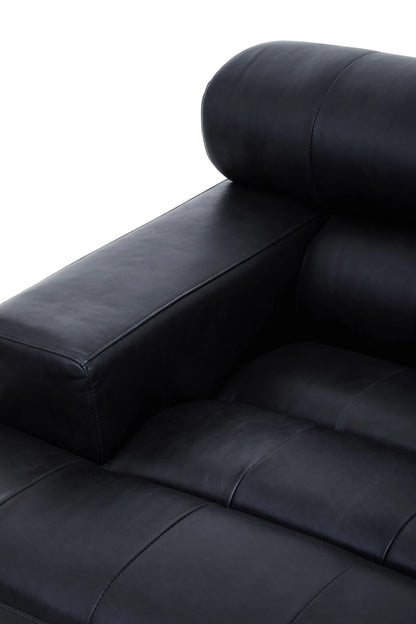 Bath Antique Black Modular Leather Sofa (left-hand)